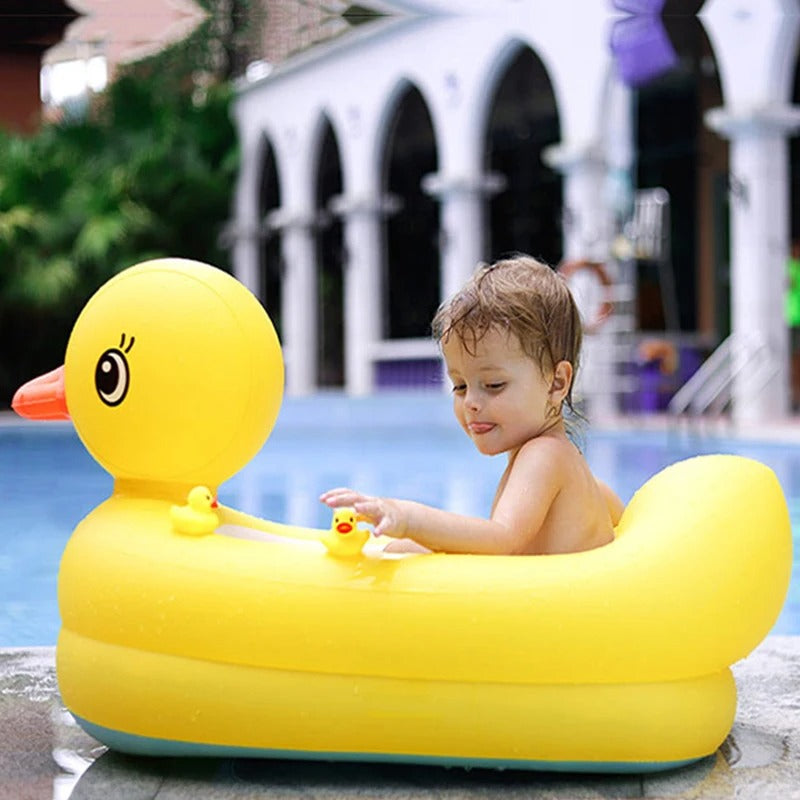 Infant Cartoon Inflatable Duck Bathing Pool (Suitable For 0-3 Years Old Baby)
