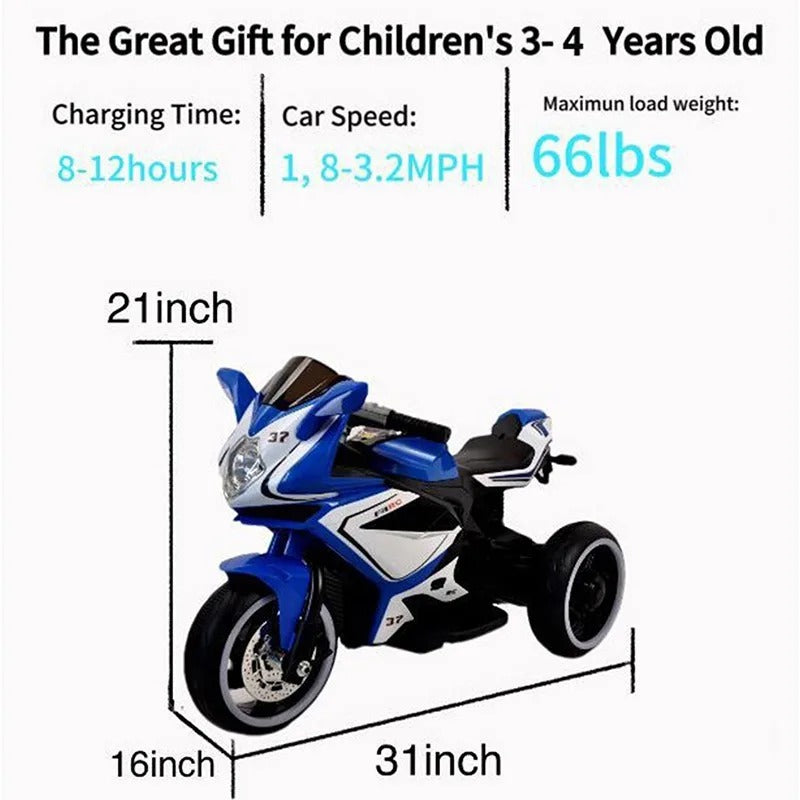 6V Kids Electric Motorcycle/Kids Electric Bike/Electric Ride on Motorcycle for 3-6 years