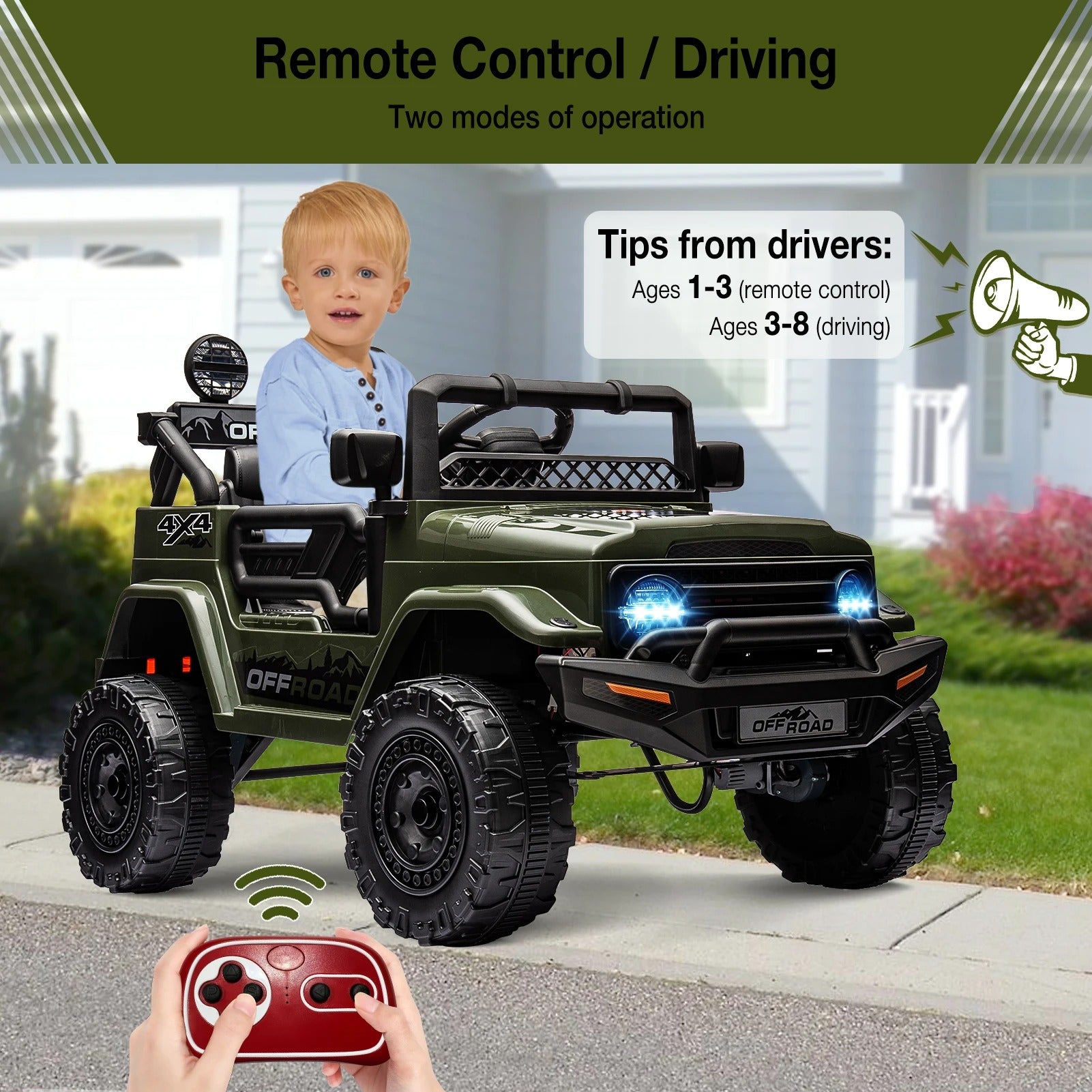12V Kids Ride On Car/Truck with Remote Control(for 3+ Year Kids)