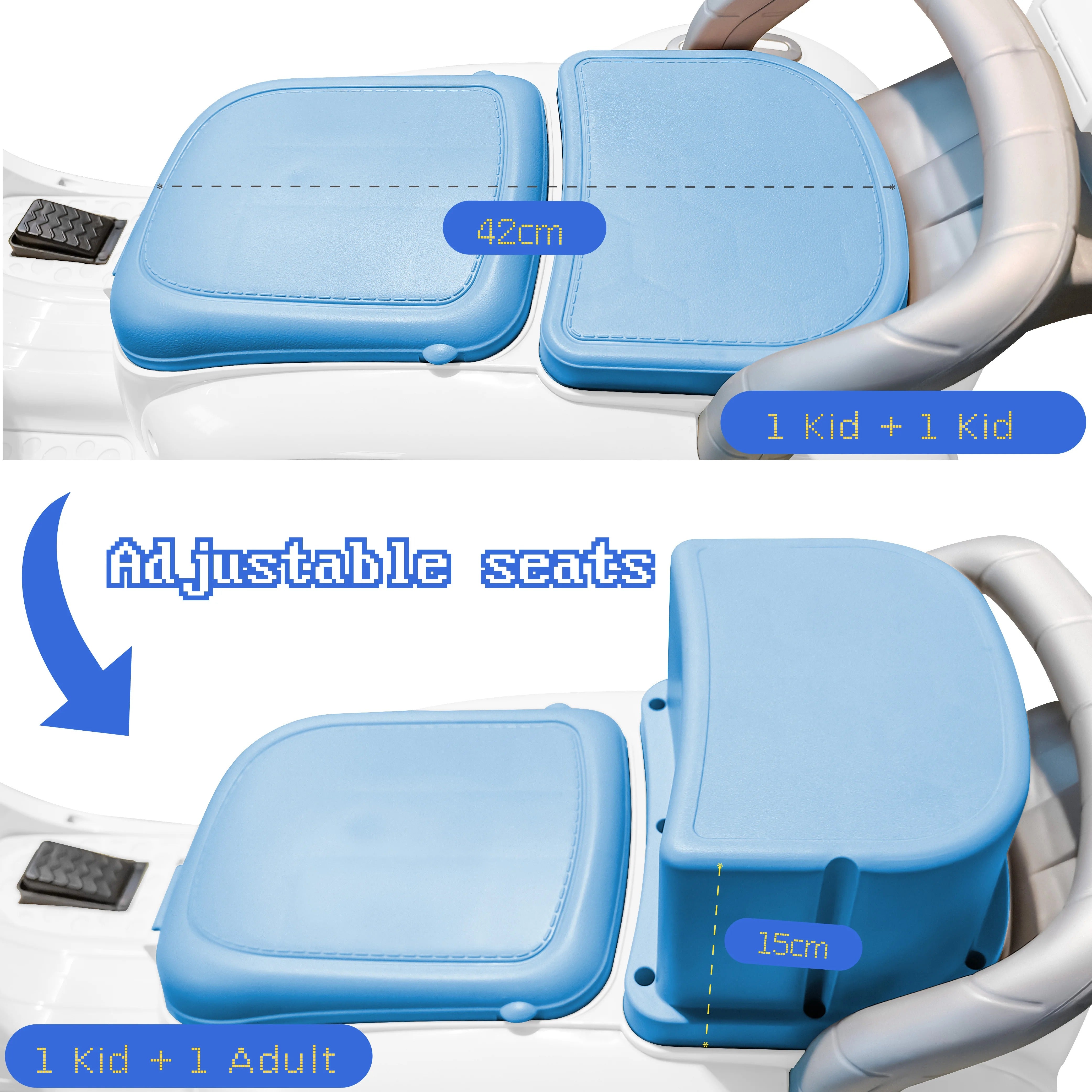 12V Kids Electric 3-Wheel Scooter – Trike with Music, LED & Storage