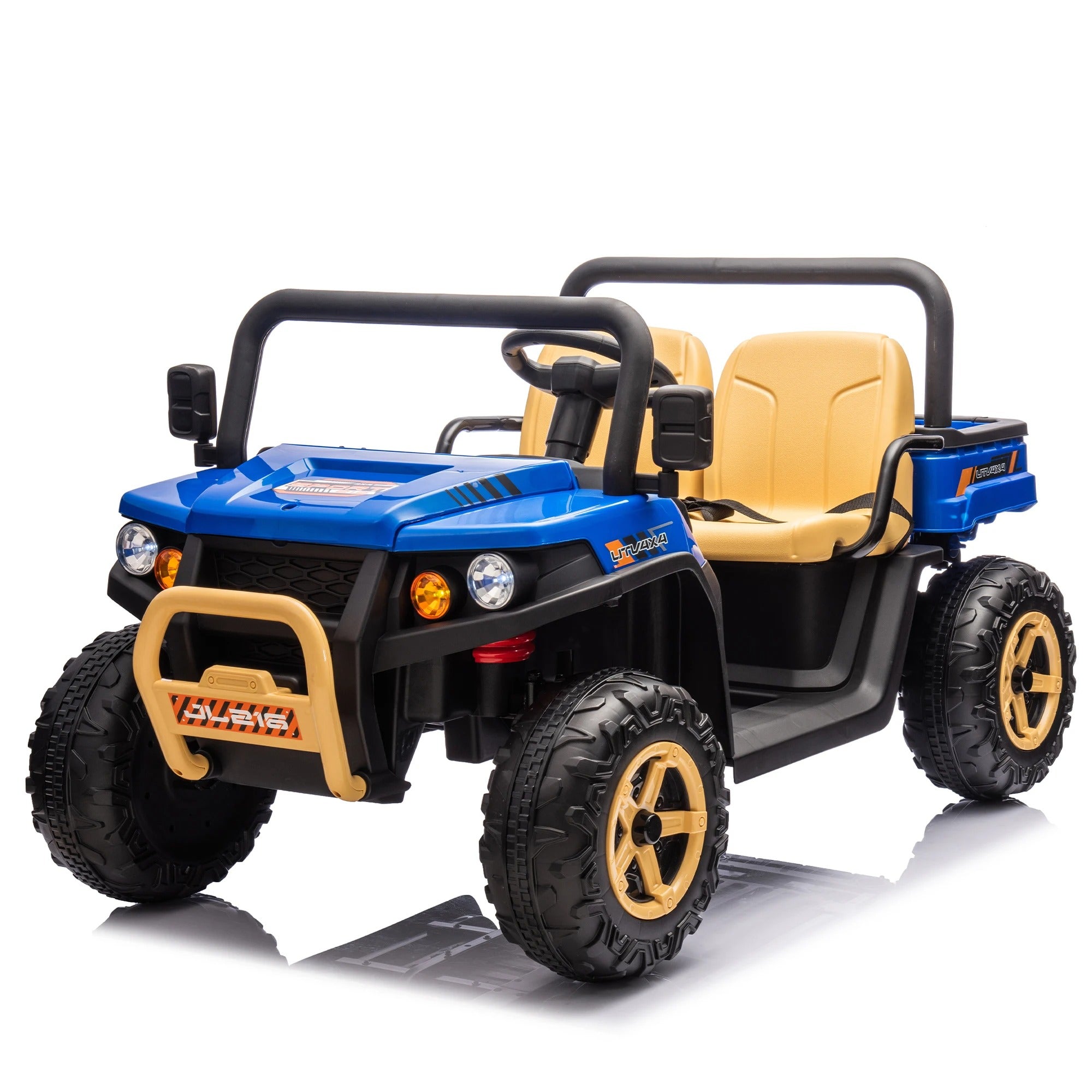 24V 2-Seater Kids Ride-On UTV โ Remote Control, Rear Suspension & Auto Tipping Bucket