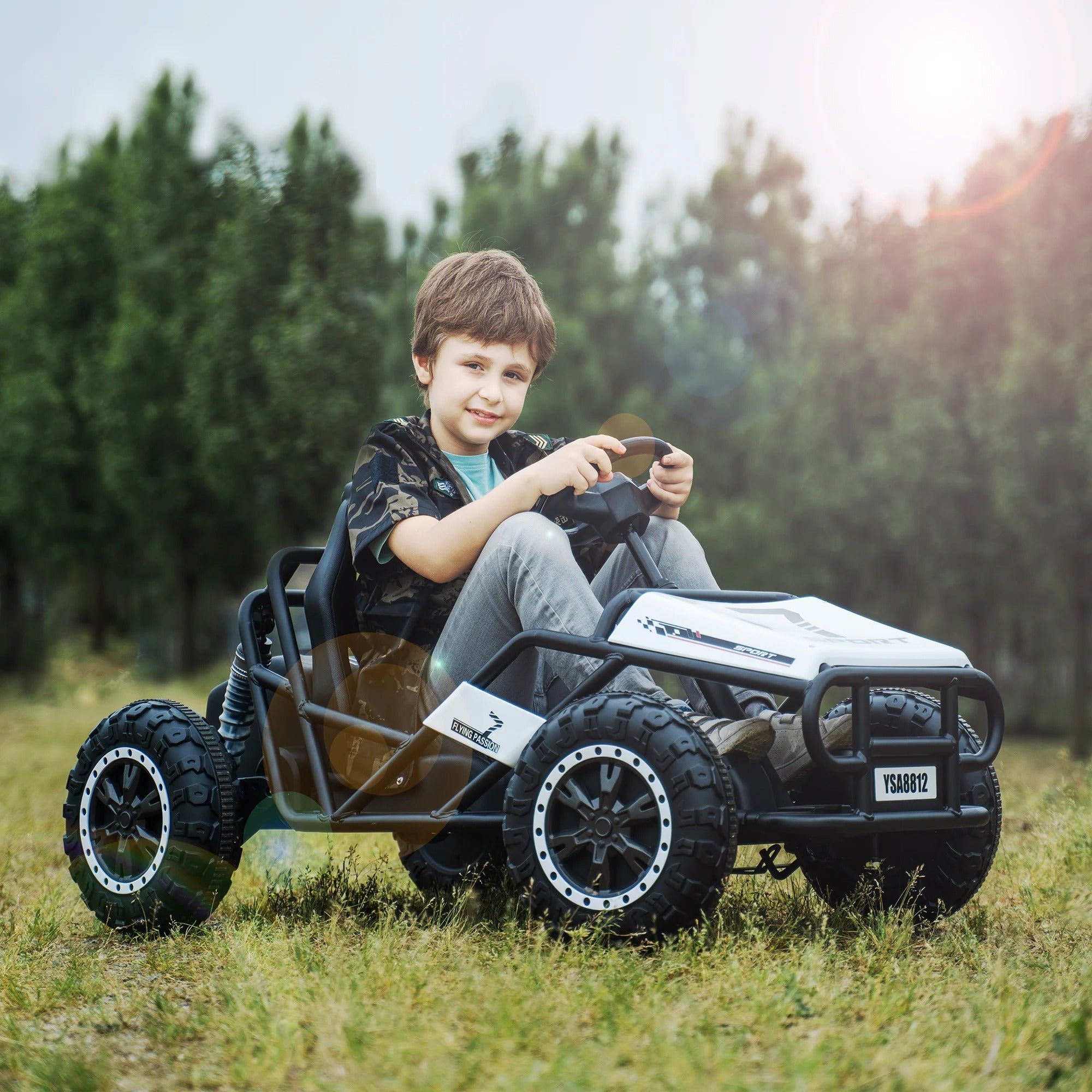 24V Ultimate Go-Kart Ride On for Big Kids - 6MPH Outdoor/Off-Road/Dirt Road Electric Adventure