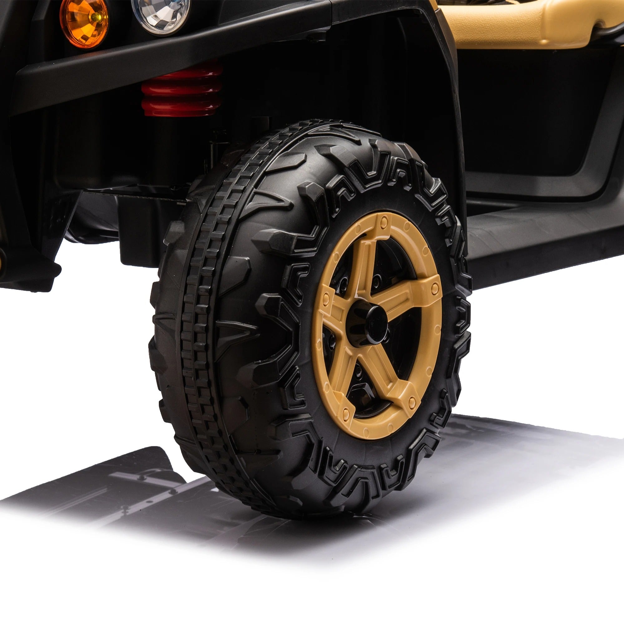 24V 2-Seater Kids Ride-On UTV โ Remote Control, Rear Suspension & Auto Tipping Bucket