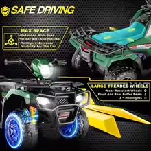 Kids 12V Ride-On ATV for Toddlers | Electric Vehicle with LED Lights, Music & Forward/Backward Drive