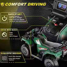 Kids 12V Ride-On ATV for Toddlers | Electric Vehicle with LED Lights, Music & Forward/Backward Drive