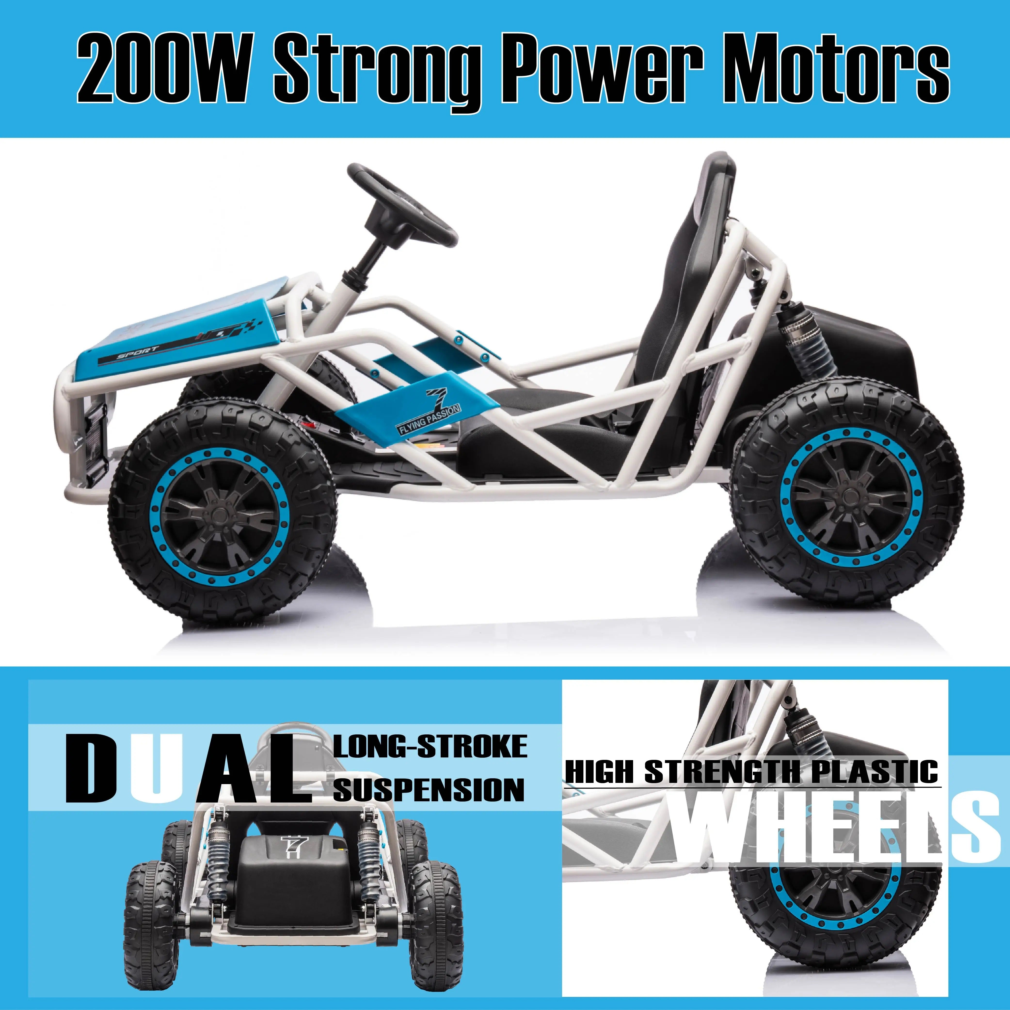 24V Ultimate Go-Kart Ride On for Big Kids - 6MPH Outdoor/Off-Road/Dirt Road Electric Adventure