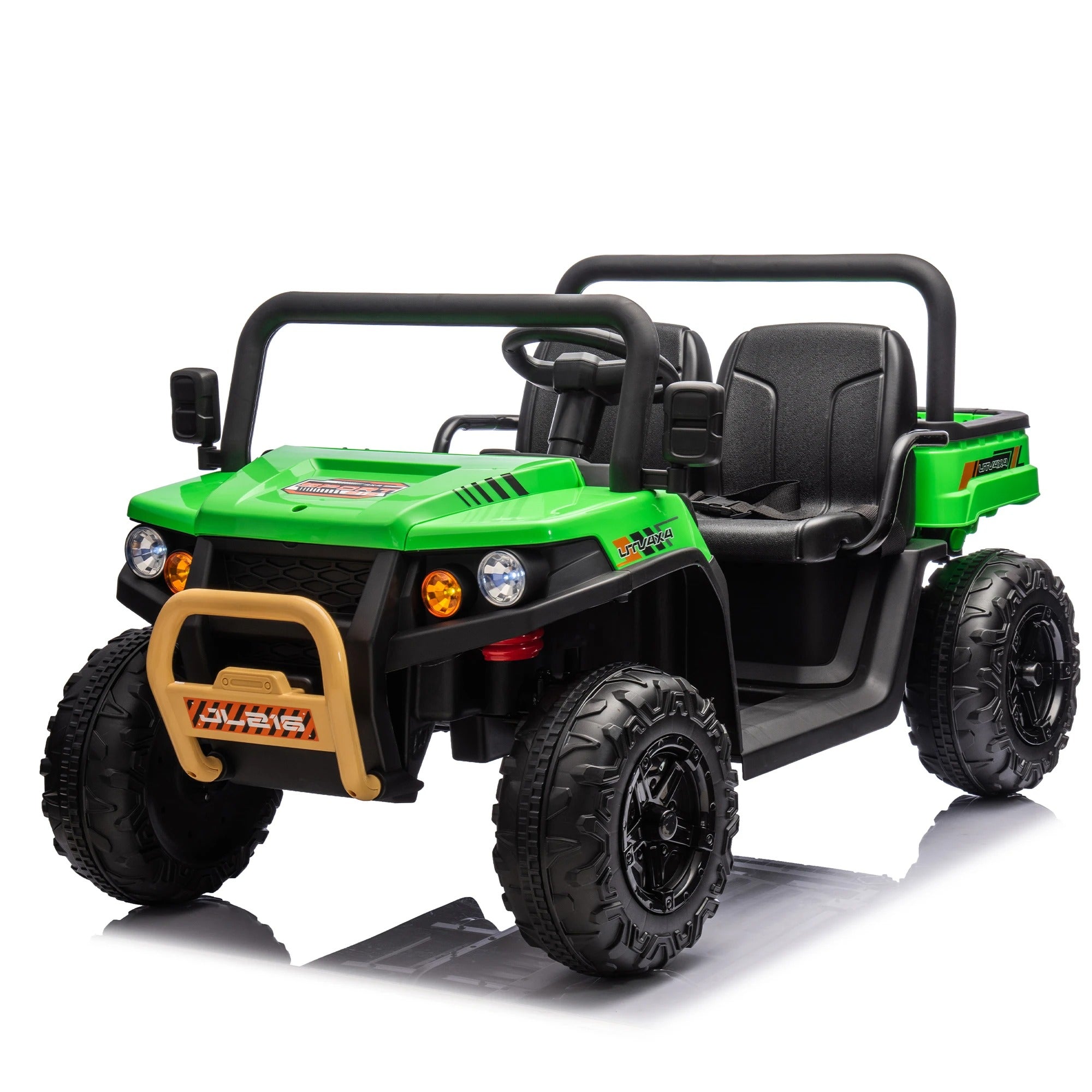 24V 2-Seater Kids Ride-On UTV โ Remote Control, Rear Suspension & Auto Tipping Bucket
