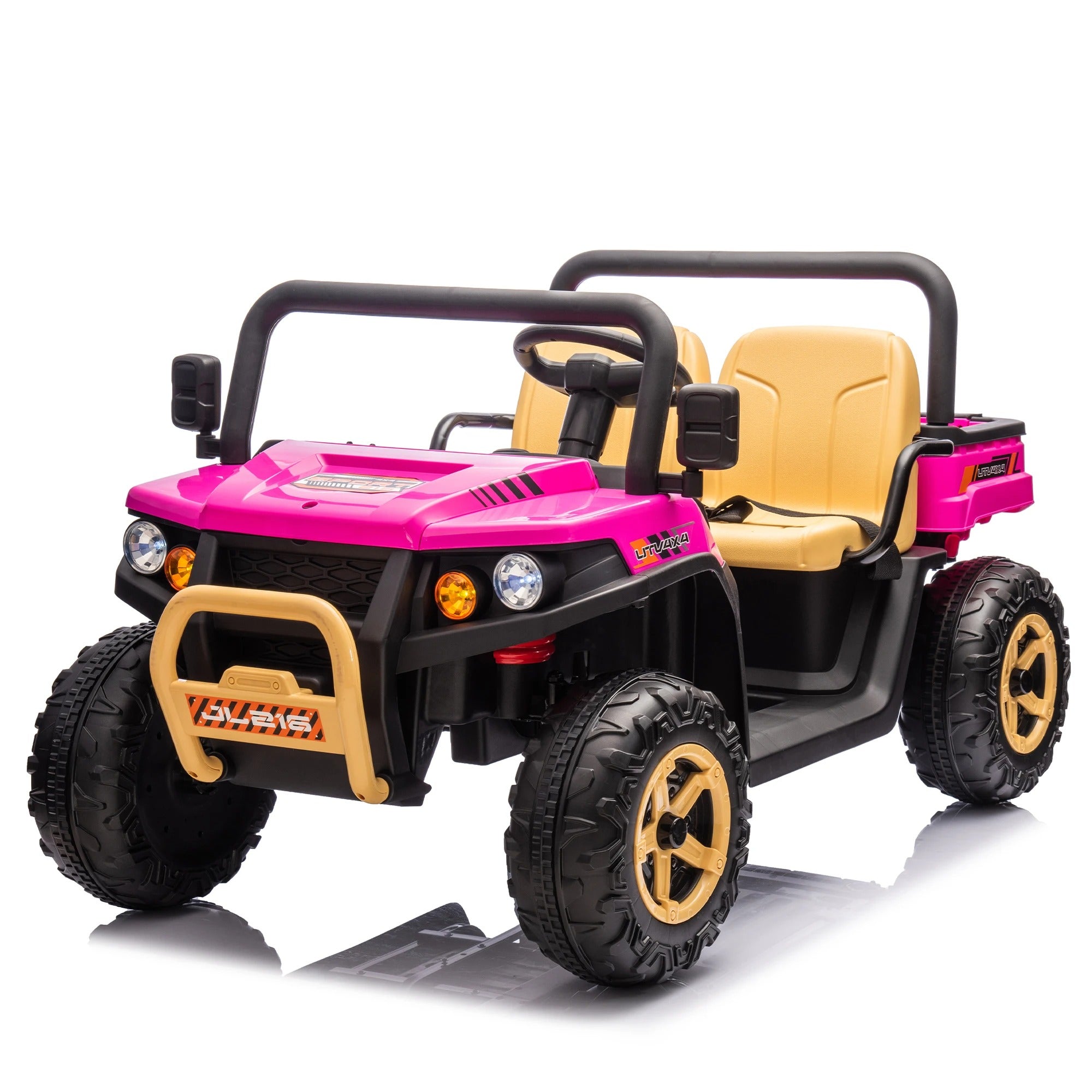 24V 2-Seater Kids Ride-On UTV โ Remote Control, Rear Suspension & Auto Tipping Bucket