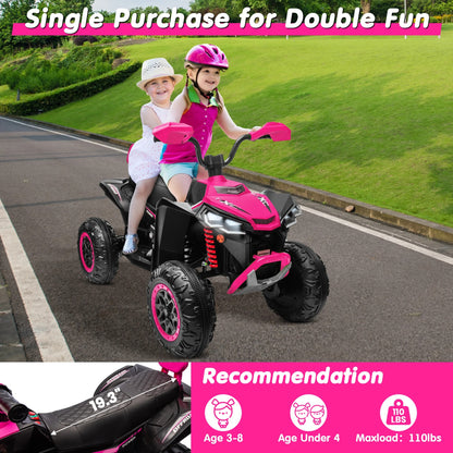 24V Kids ATV 4 Wheeler, 2 Seater 24V Ride On Toy for Big Kid w/800W Powerful Motor, Battery Powered