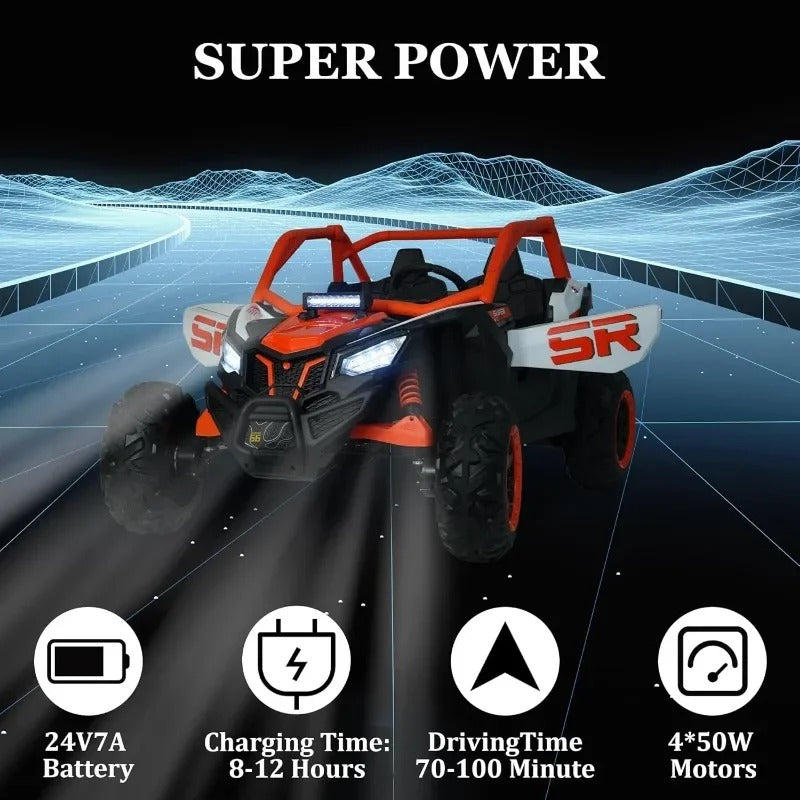 24V 2-Seater 4WD Kids Ride-On UTV – Electric Vehicle with Remote Control, EVA Tires & Spring Suspension