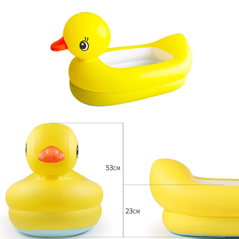 Infant Cartoon Inflatable Duck Bathing Pool (Suitable For 0-3 Years Old Baby)