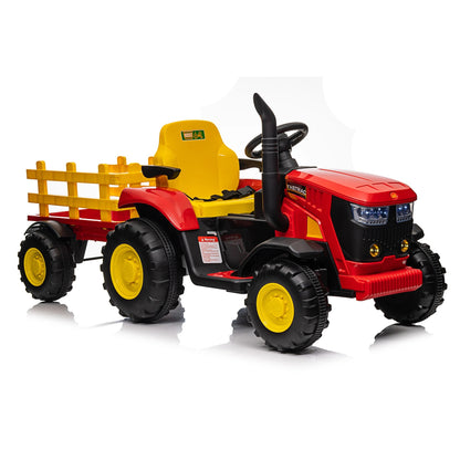 12V Ride-On Tractor with Removable Trailer – Remote Control, Music & LED Lights