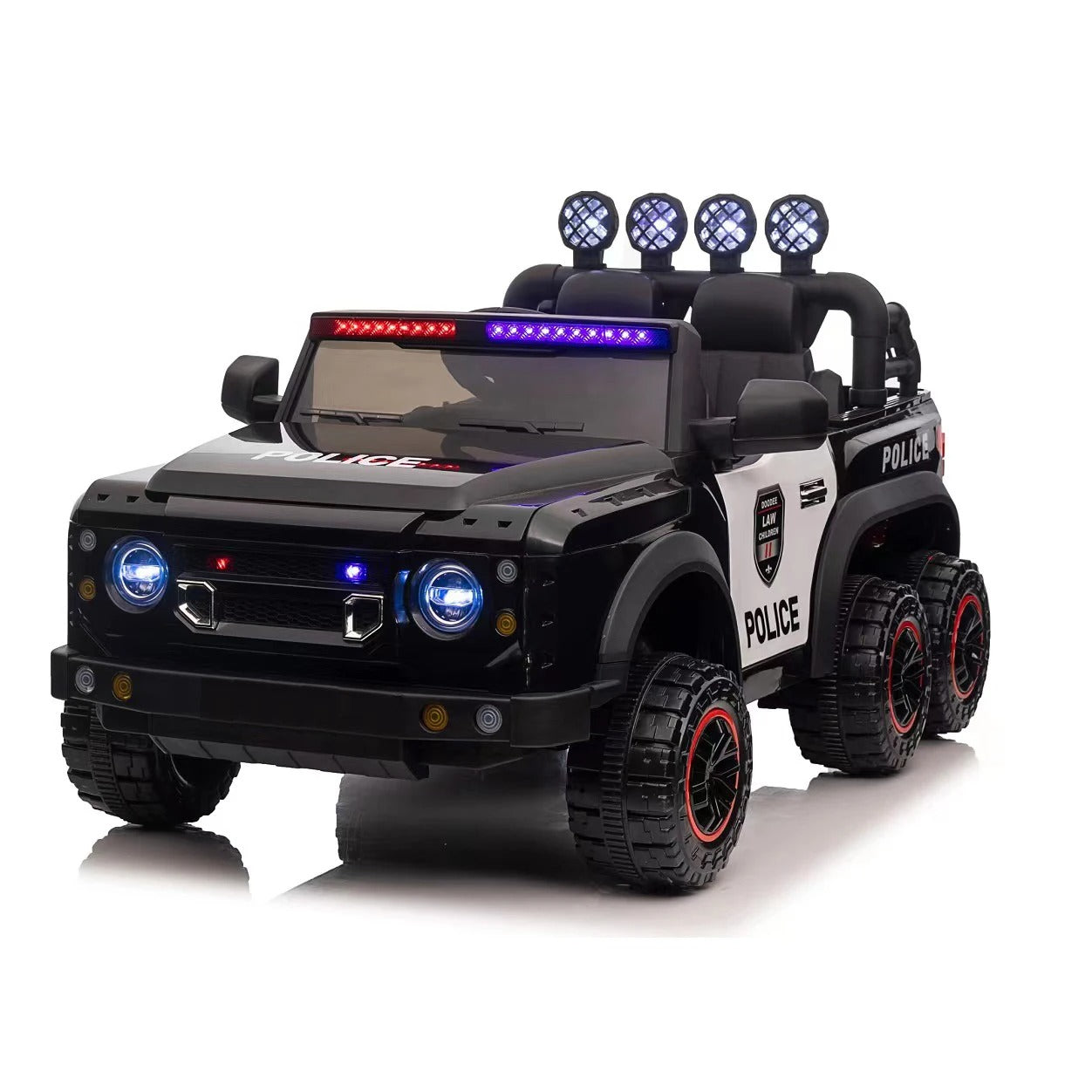 24V - Kids Ride On Police Car | Parents Remote Control | Anti-Collision Bar