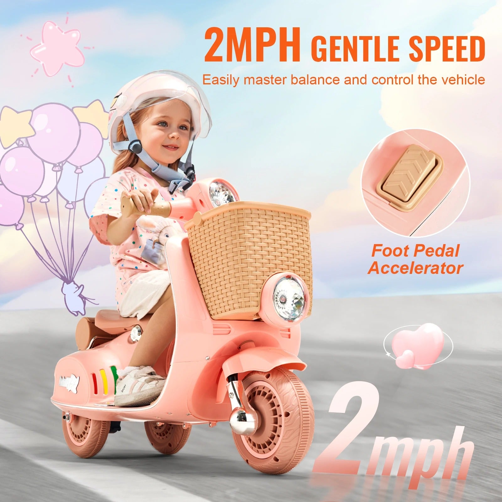 VEVOR Kids Ride On Motorcycle 6V/12V Battery Powered Electric Motorcycle Trike with Speed 2mph Ride on Toys for Children Gifts