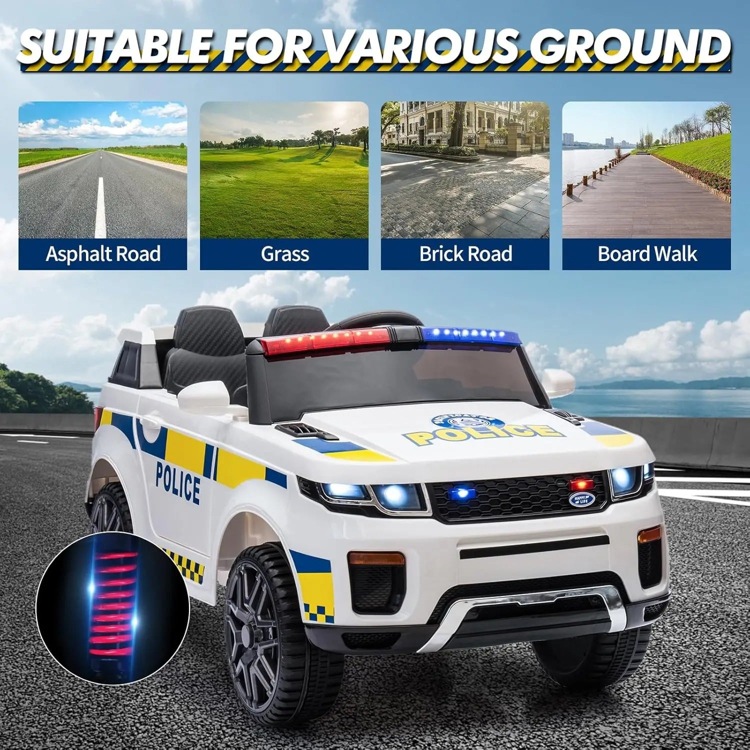 12V - Kids Ride On Police SUV