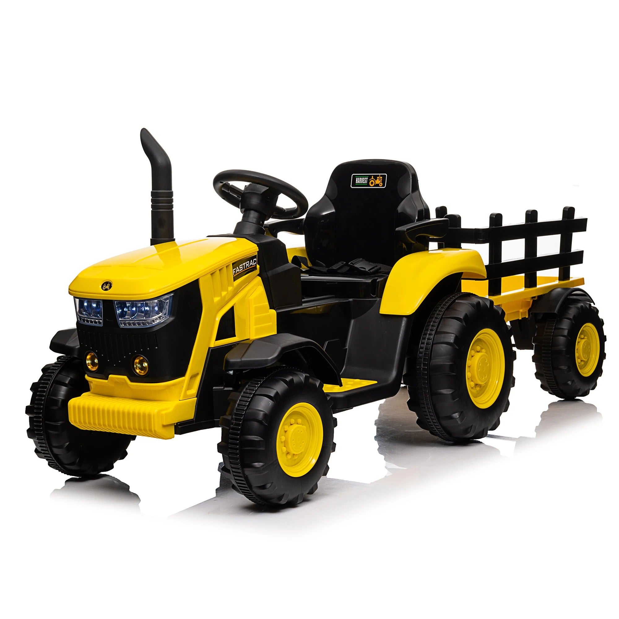 12V Ride-On Tractor with Removable Trailer – Remote Control, Music & LED Lights