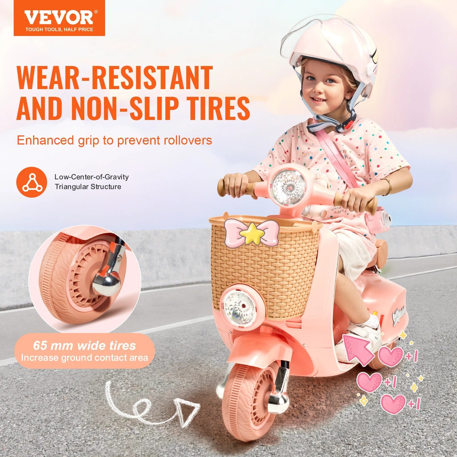 VEVOR Kids Ride On Motorcycle 6V/12V Battery Powered Electric Motorcycle Trike with Speed 2mph Ride on Toys for Children Gifts