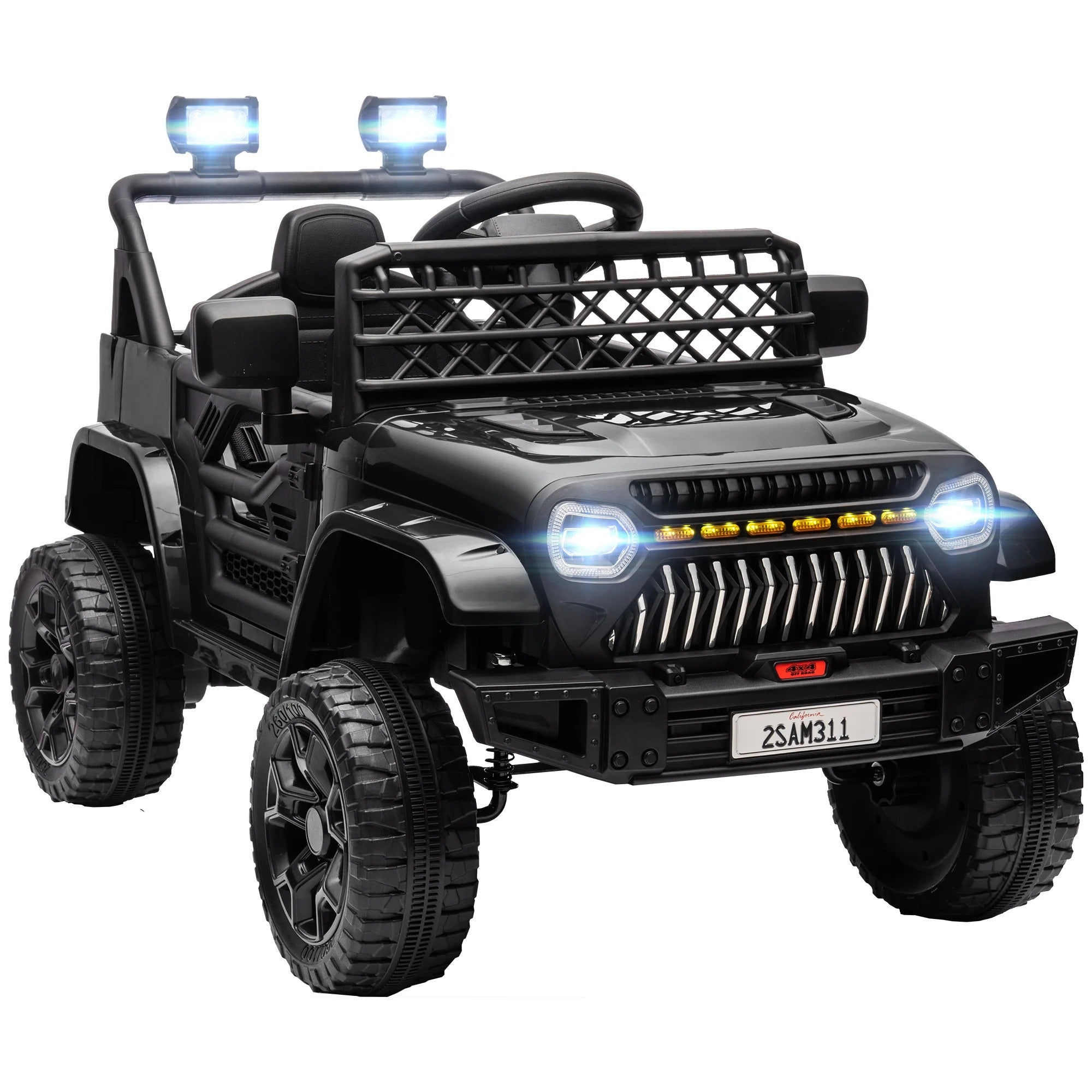 12V Pink Ride-On Truck for Kids – Remote Control, Spring Suspension & LED Lights