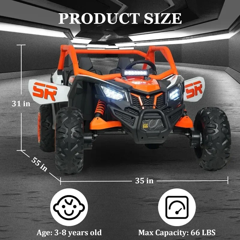 24V 2-Seater 4WD Kids Ride-On UTV – Electric Vehicle with Remote Control, EVA Tires & Spring Suspension
