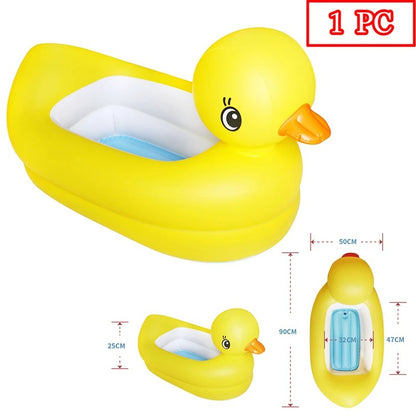 Infant Cartoon Inflatable Duck Bathing Pool (Suitable For 0-3 Years Old Baby)