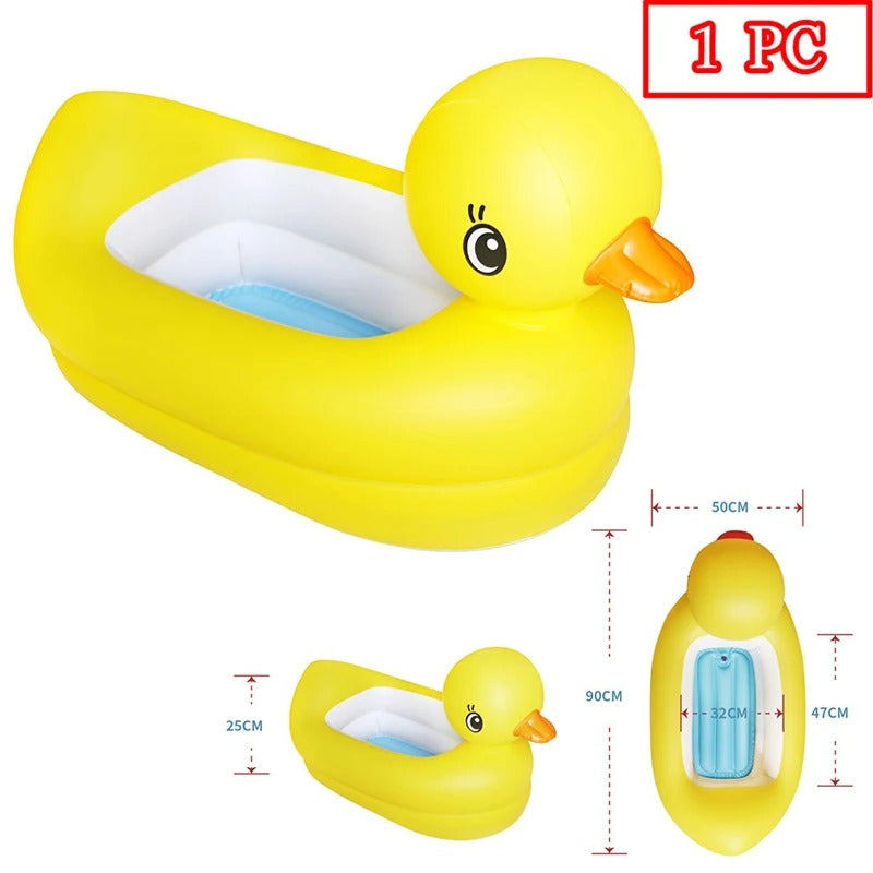 Infant Cartoon Inflatable Duck Bathing Pool (Suitable For 0-3 Years Old Baby)
