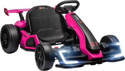24V Go-Kart for Kids – Adjustable Seat, Drift Capable, 7.5 MPH, Slow Start