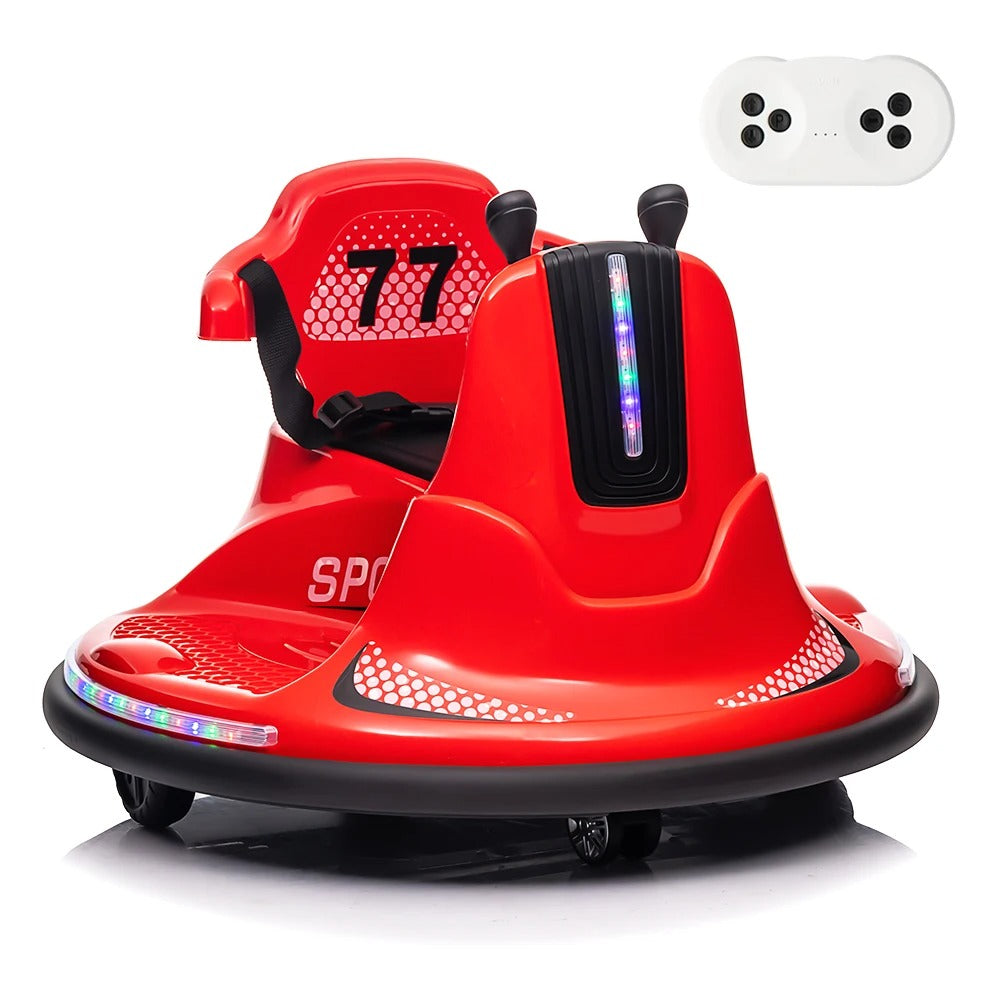 Electric Ride on Bumper Car for Kids Toddlers 3-8 Years 6V Kids Ride on Car with Remote Control Safety Belt Music Flashing Light