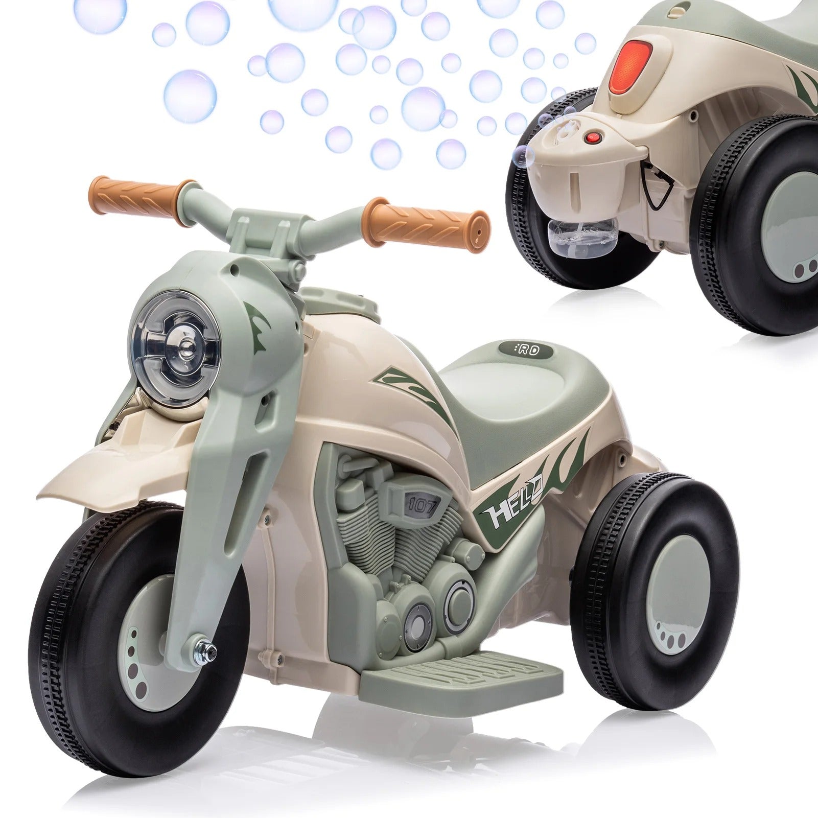 Kids Ride on Bubble Car, 6V Ride on Electric Motorcycle 1.9 MPH, Toddler Motorcycle with Bubble Maker, LED Headlights, Music