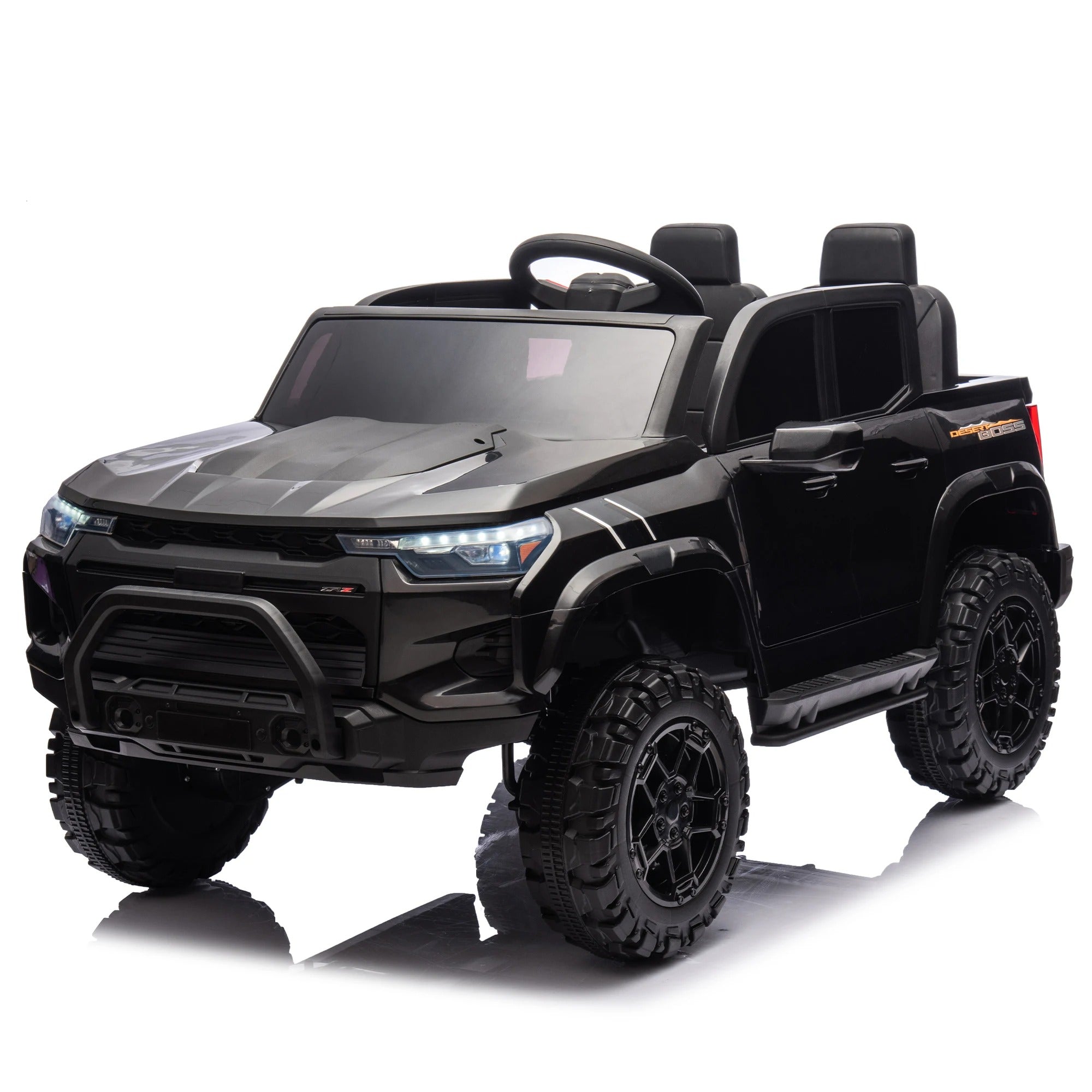 24V10A Two-seater Kids Ride On Electric Pickup, kids ride on toy W/parents remote control,4WD 800W motors,Two Safety belts