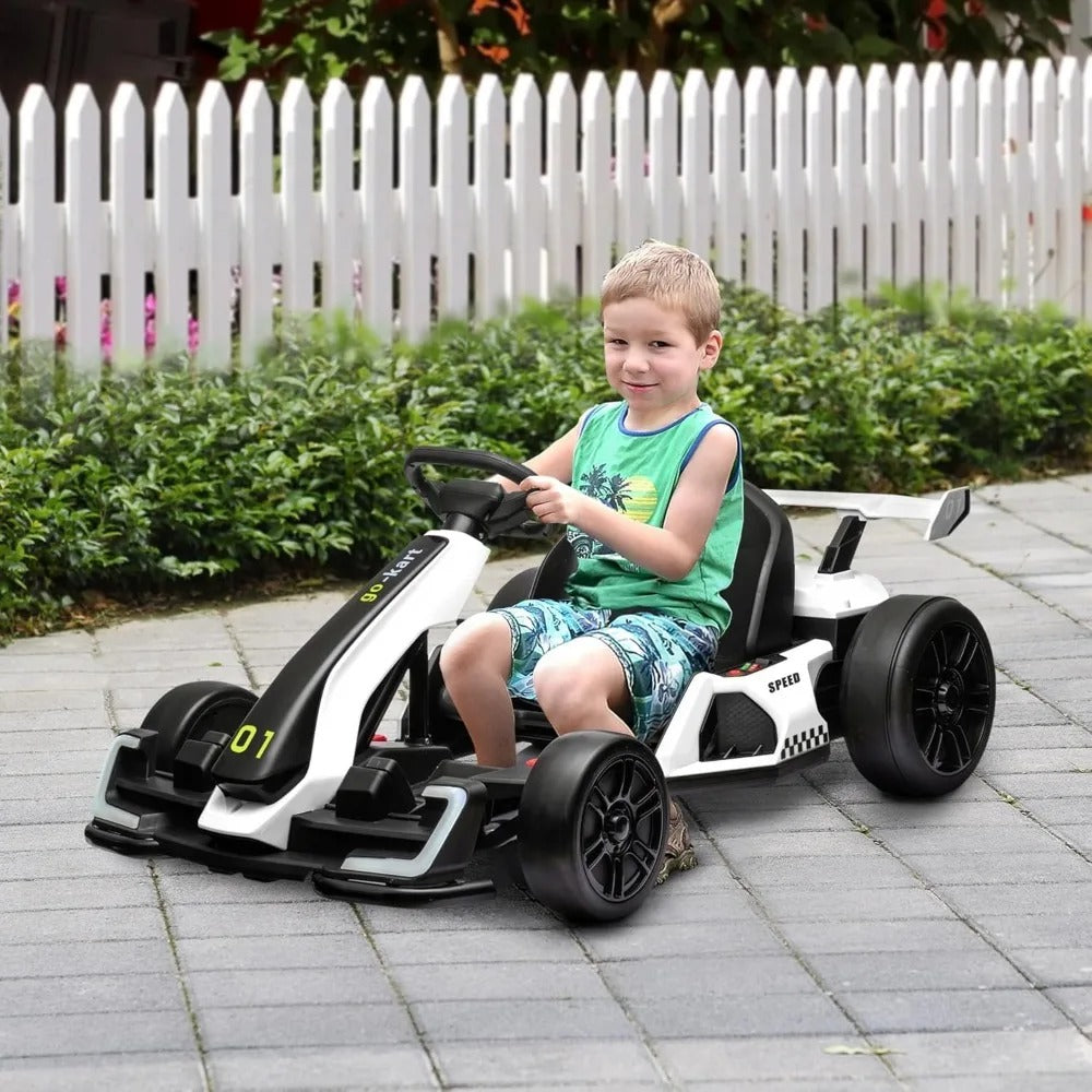 24V Go-Kart for Kids – Adjustable Seat, Drift Capable, 7.5 MPH, Slow Start