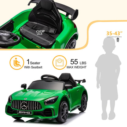 Dual Drive 12V Mercedes-Benz Sports Car for Kids – Green | 4.5Ah Battery, 2.4G Remote Control, Licensed Ride-On