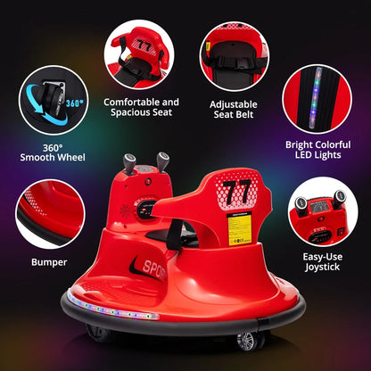 6V Kids Ride-On Electric Bumper Car with Remote | Lights & Music