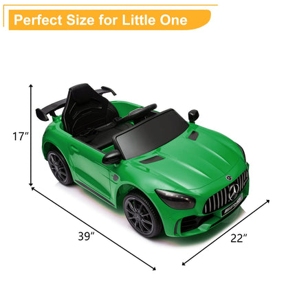 Dual Drive 12V Mercedes-Benz Sports Car for Kids – Green | 4.5Ah Battery, 2.4G Remote Control, Licensed Ride-On