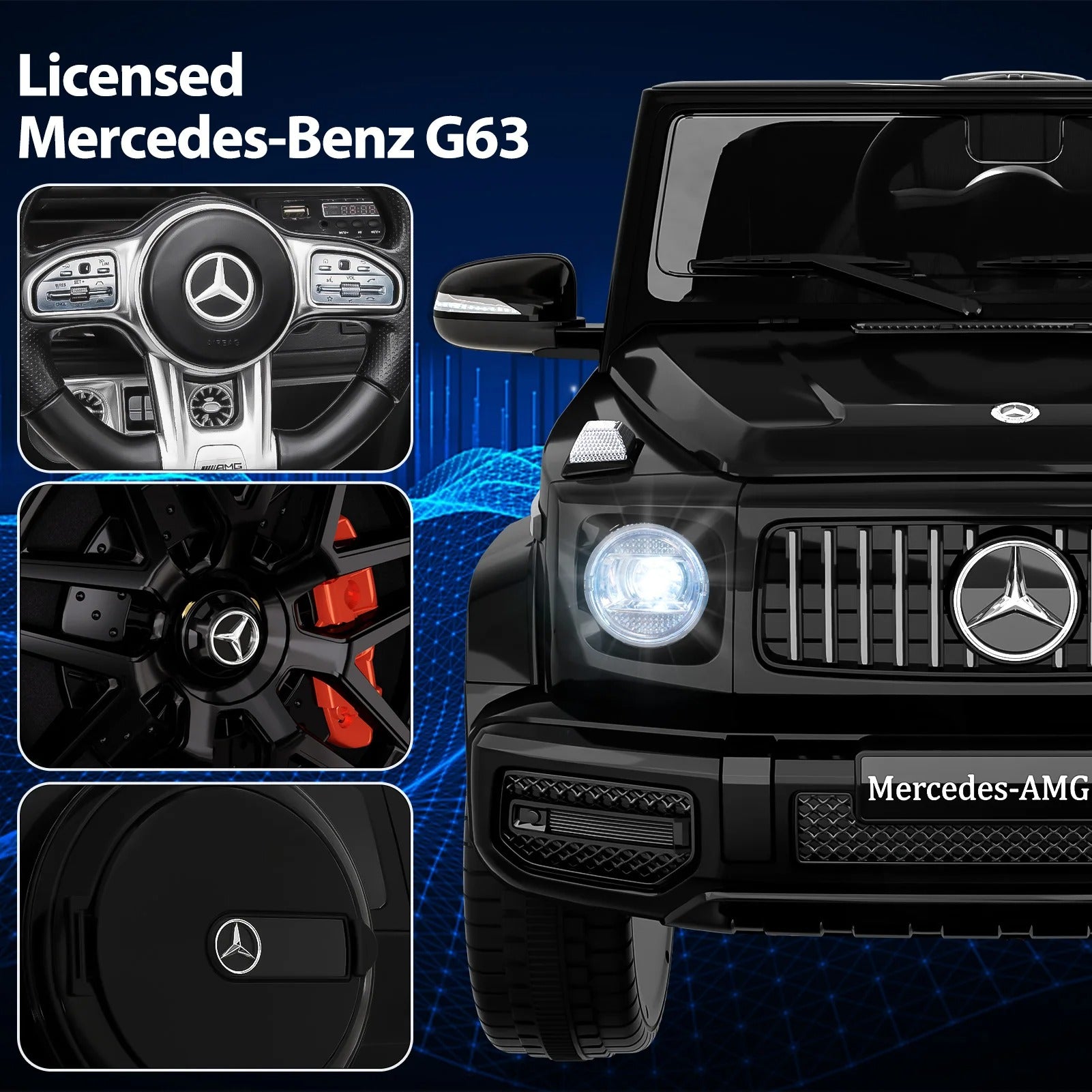 12V Mercedes‑AMG Kids Ride-On Car – Remote Control, 3 Speeds, Suspension & Music