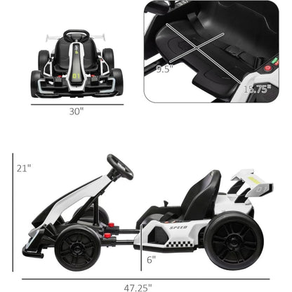 24V Go-Kart for Kids – Adjustable Seat, Drift Capable, 7.5 MPH, Slow Start