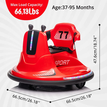 6V Kids Ride-On Electric Bumper Car with Remote | Lights & Music